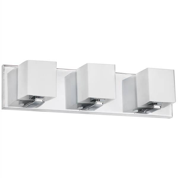 Polished chrome vanity light, by Dainolite, for bathroom