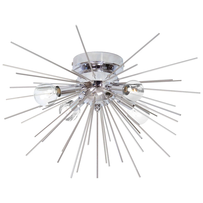 Silver flush-mount ceiling light, by Dainolite, for hallway, bedroom, or entryway