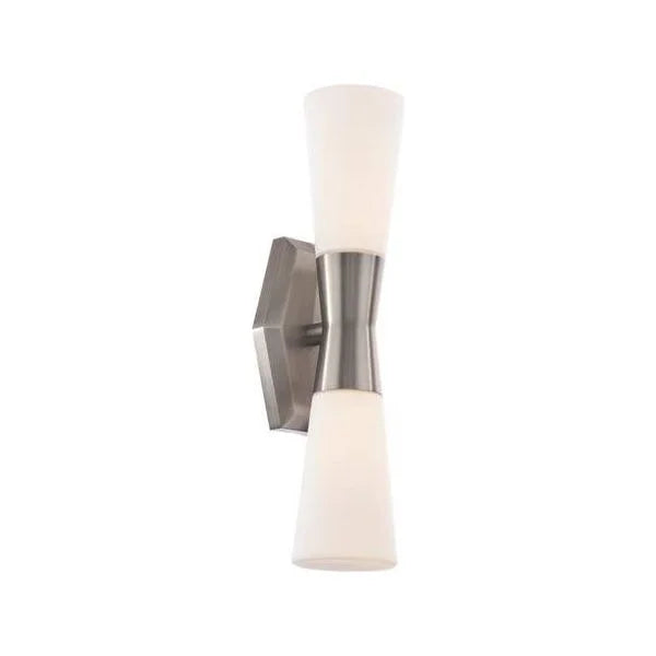 Brushed nickel vanity light, by WAC, for bathroom
