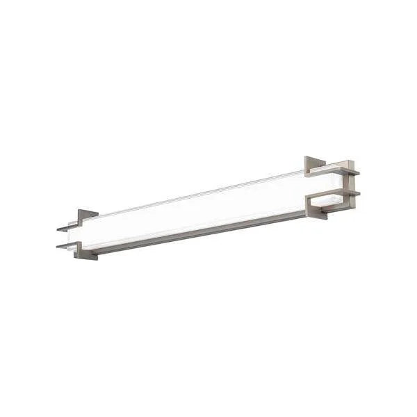 Brushed nickel finish vanity light, by WAC, for bathroom