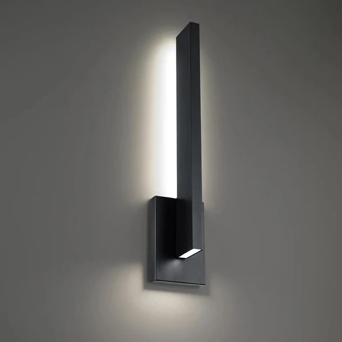 Black finish wall sconce, by Modern Forms, for hallway or living room