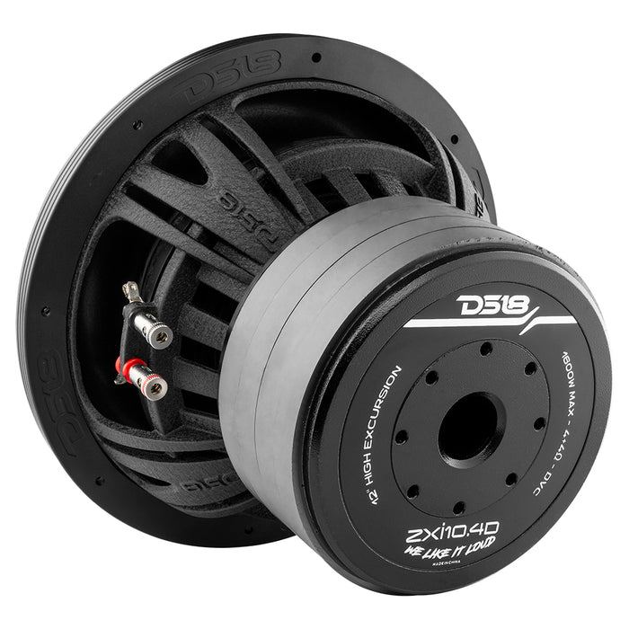 ZXI 10" High Excursion Subwoofer Quad Stacked Magnets | 800W RMS DVC 4-Ohm
